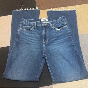 Paige High Rise Laurel Canyon Boot Cut Jeans 27 Montreux Medium Wash Raw Hem